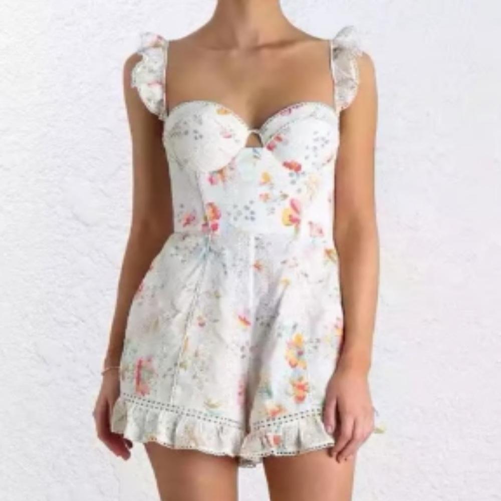 Zimmermann cotton & lace romper